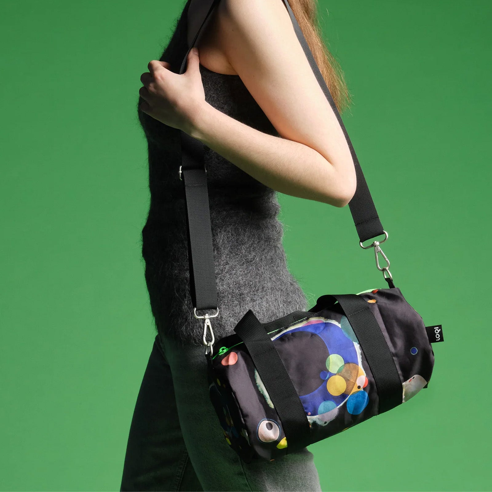 LOQI WASSILY KANDINSKY Several Circles Neon Recycled Medium Weekender, Handbag, Crossbody Bag