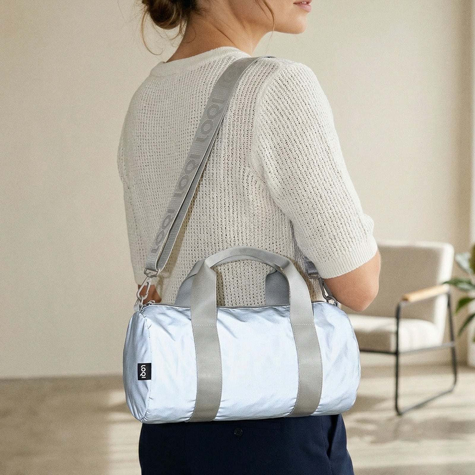 LOQI REFLECTIVE Medium Weekender, Handbag, Crossbody Bag