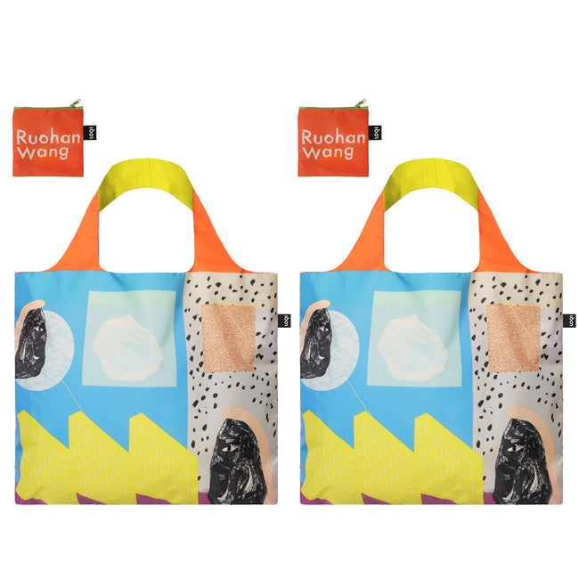 LOQI RUOHAN WANG Parallel World Recycled Reusable Shopping Bag (Set of 2)