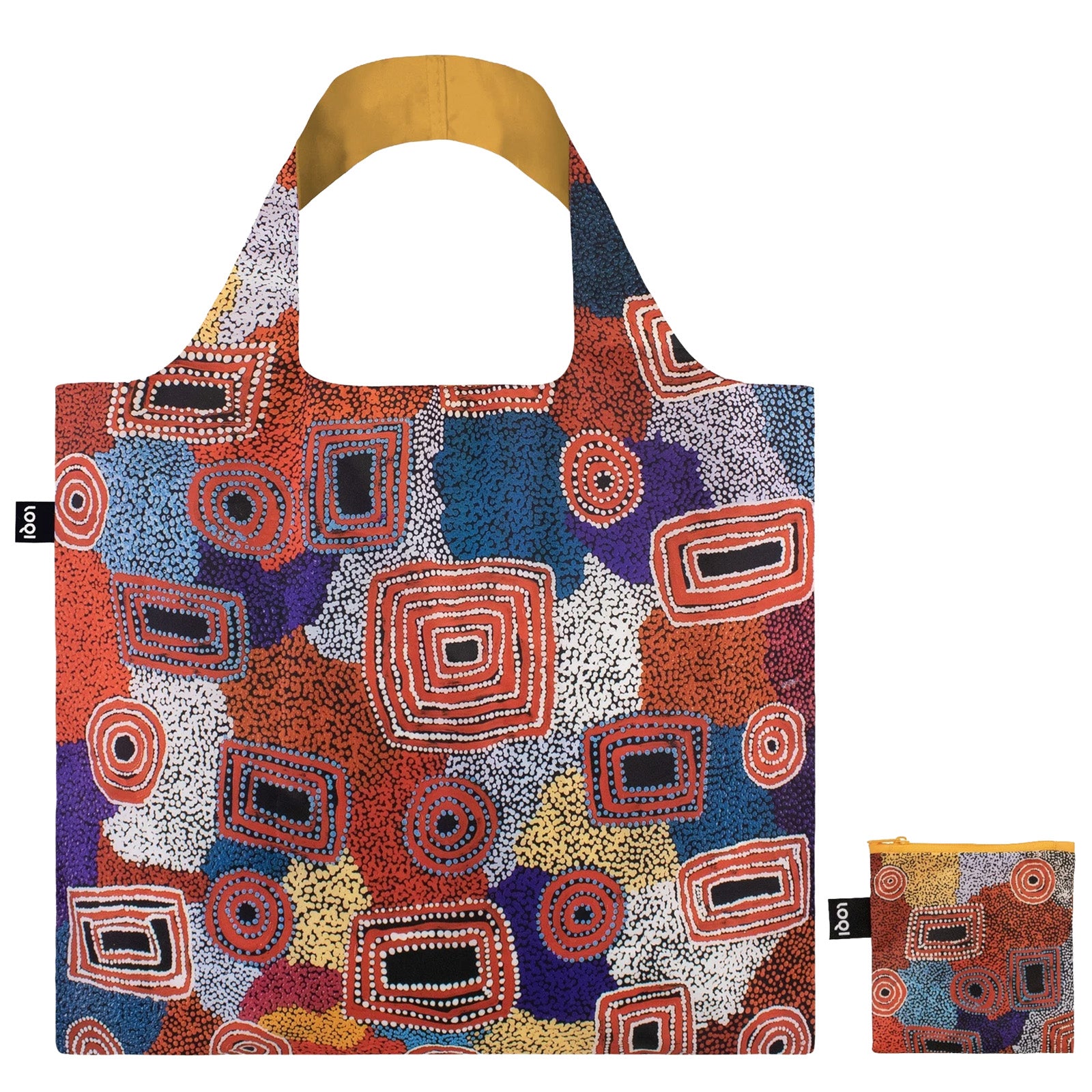 LOQI ADA NANGALA DIXON Water Dreaming Red Recycled Reusable Shopping Bag