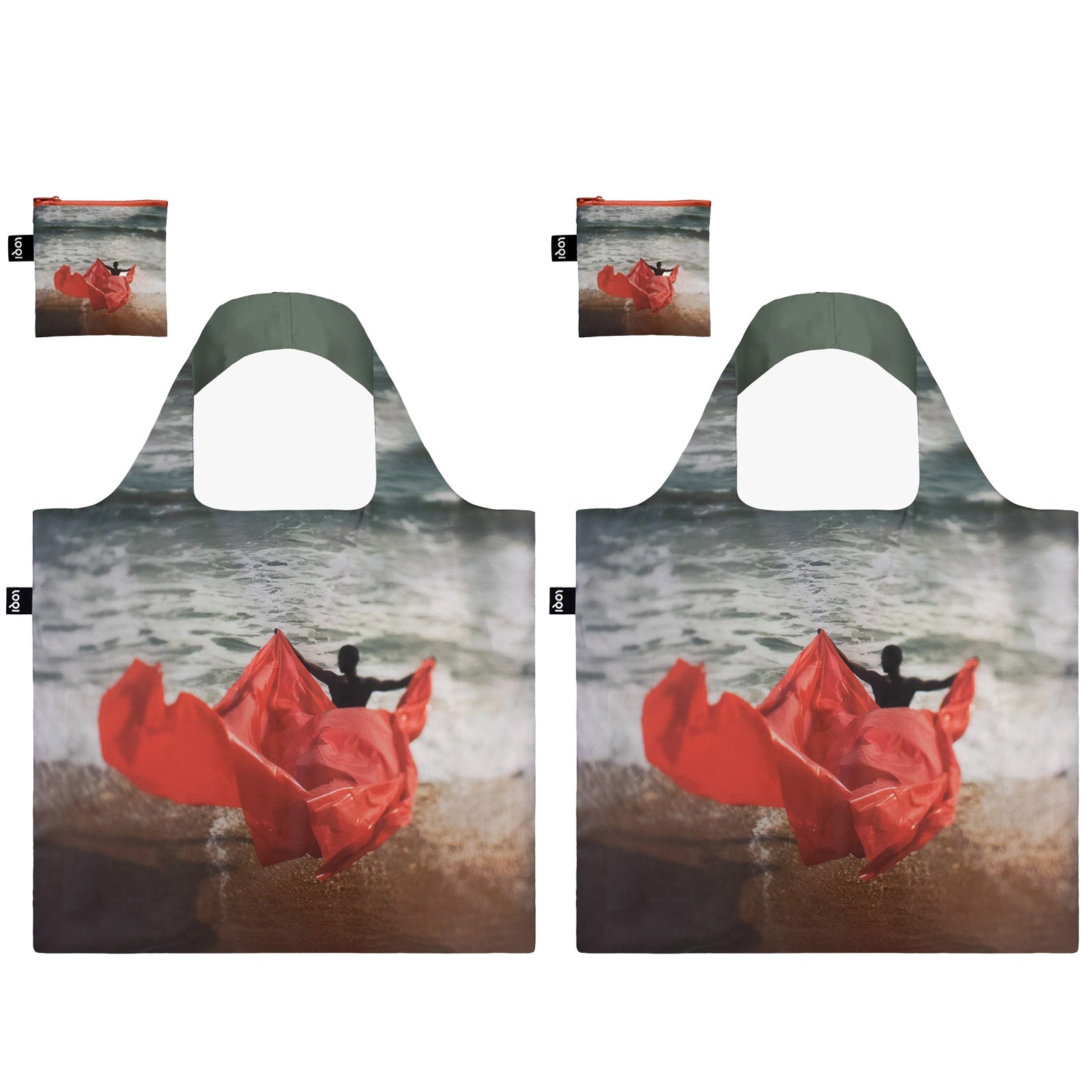 LOQI CRISTINA DE MIDDEL Midnight at the Crossroads Reusable Shopping Bag (Set of 2)
