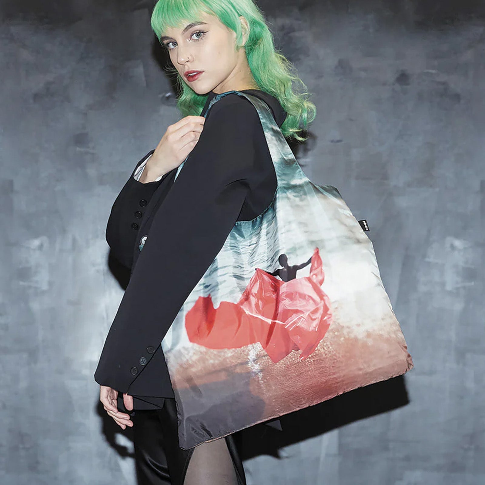 LOQI CRISTINA DE MIDDEL Midnight at the Crossroads Reusable Shopping Bag (Set of 2)