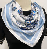 Wrapables Womens 2 Piece Silky Feeling Satin Square Scarf Set, 26.5x26.5 Inch Neckerchief [A74035, A75250], Dots Floral
