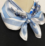 Wrapables Womens 2 Piece Silky Feeling Satin Square Scarf Set, 26.5x26.5 Inch Neckerchief [A74035, A75250], Dots Floral