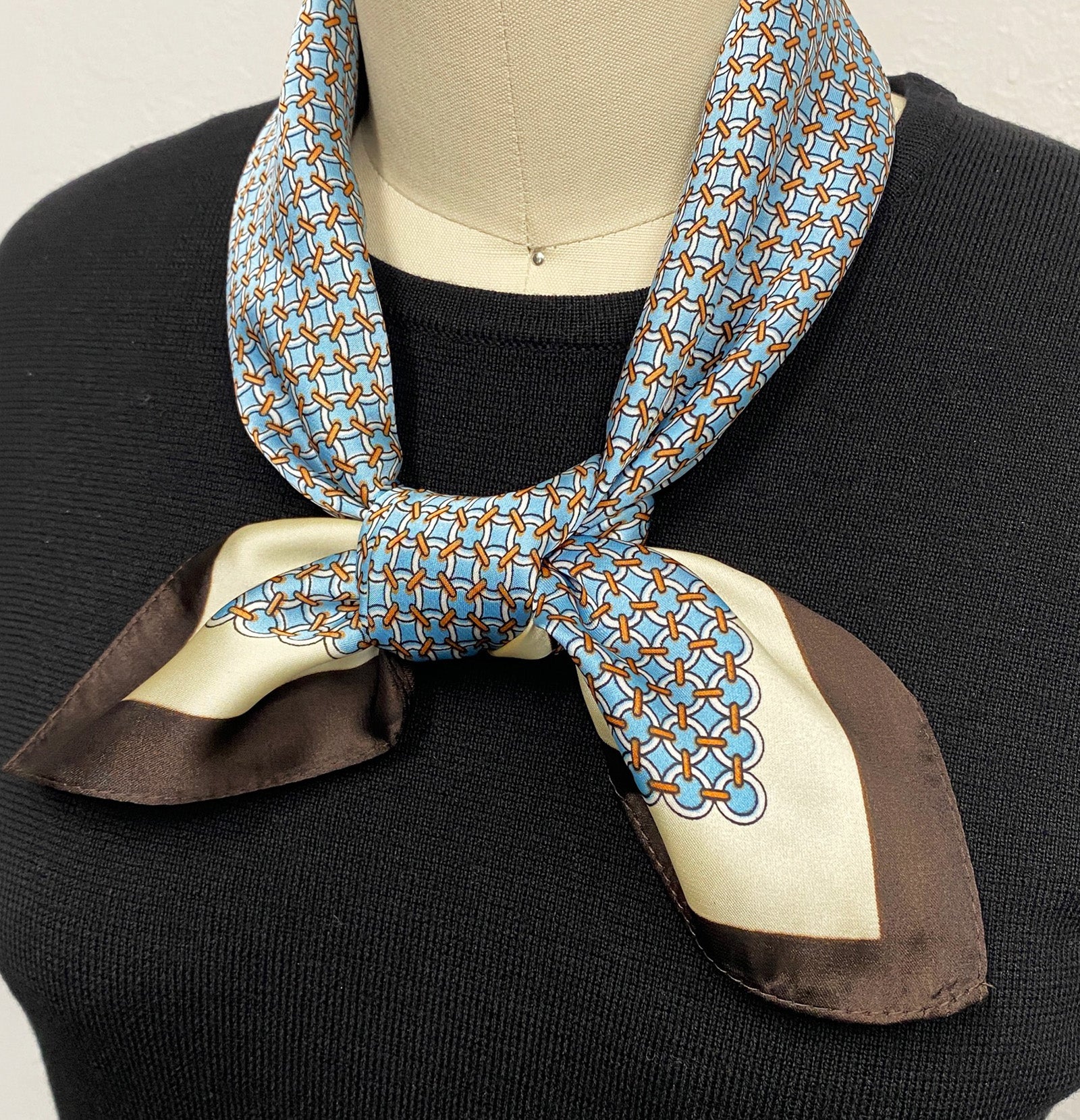 Wrapables Womens 2 Piece Silky Feeling Satin Square Scarf Set, 26.5x26.5 Inch Neckerchief [A75255, A74025], Circle Check