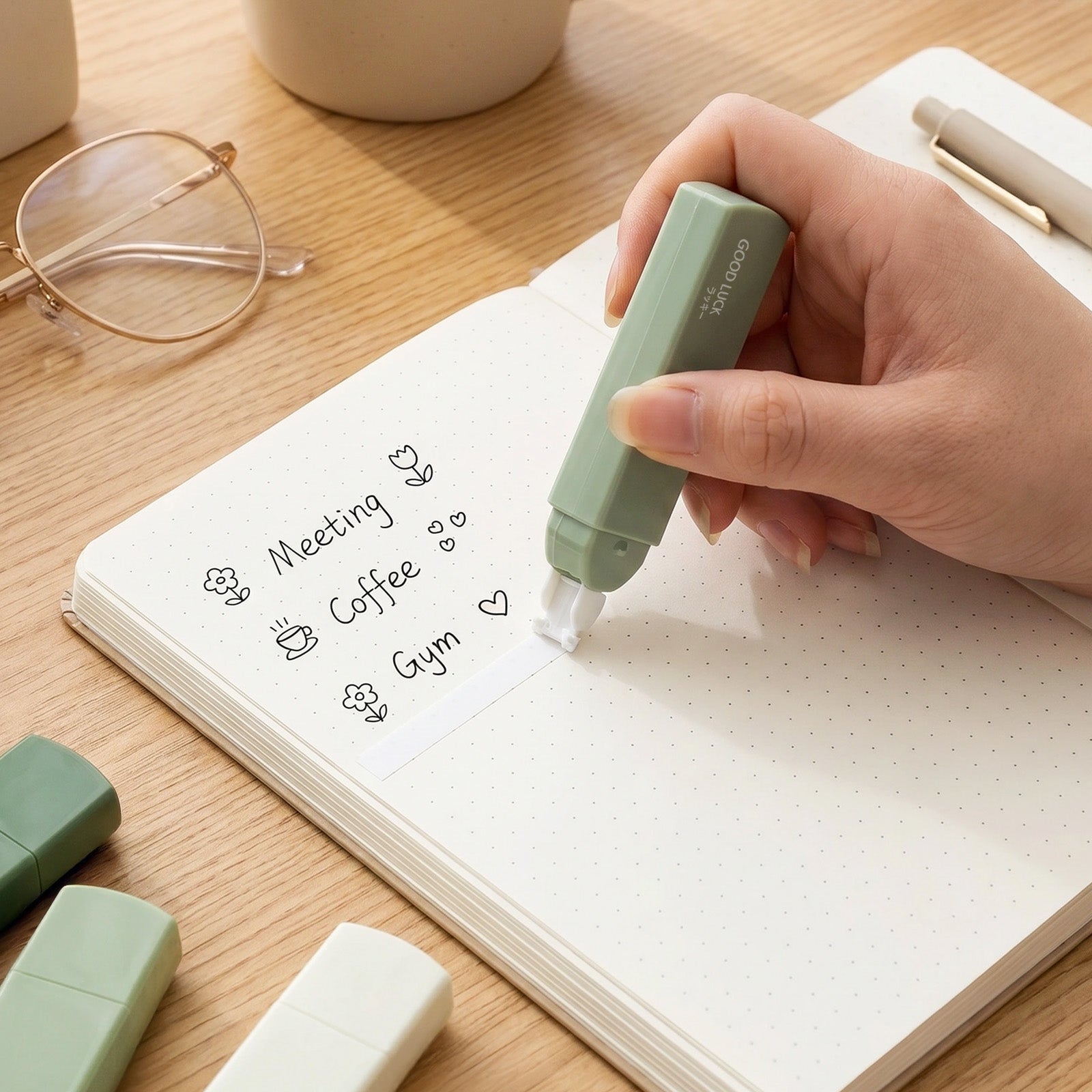 Wrapables White Correction Tape, Smooth Easy-to-Use Mini Correction Pens (Set of 6)