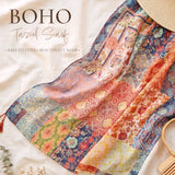 Wrapables Boho Lightweight Floral Vintage Fringed Scarf, Shawl Wrap with Tassels, Floral Damask