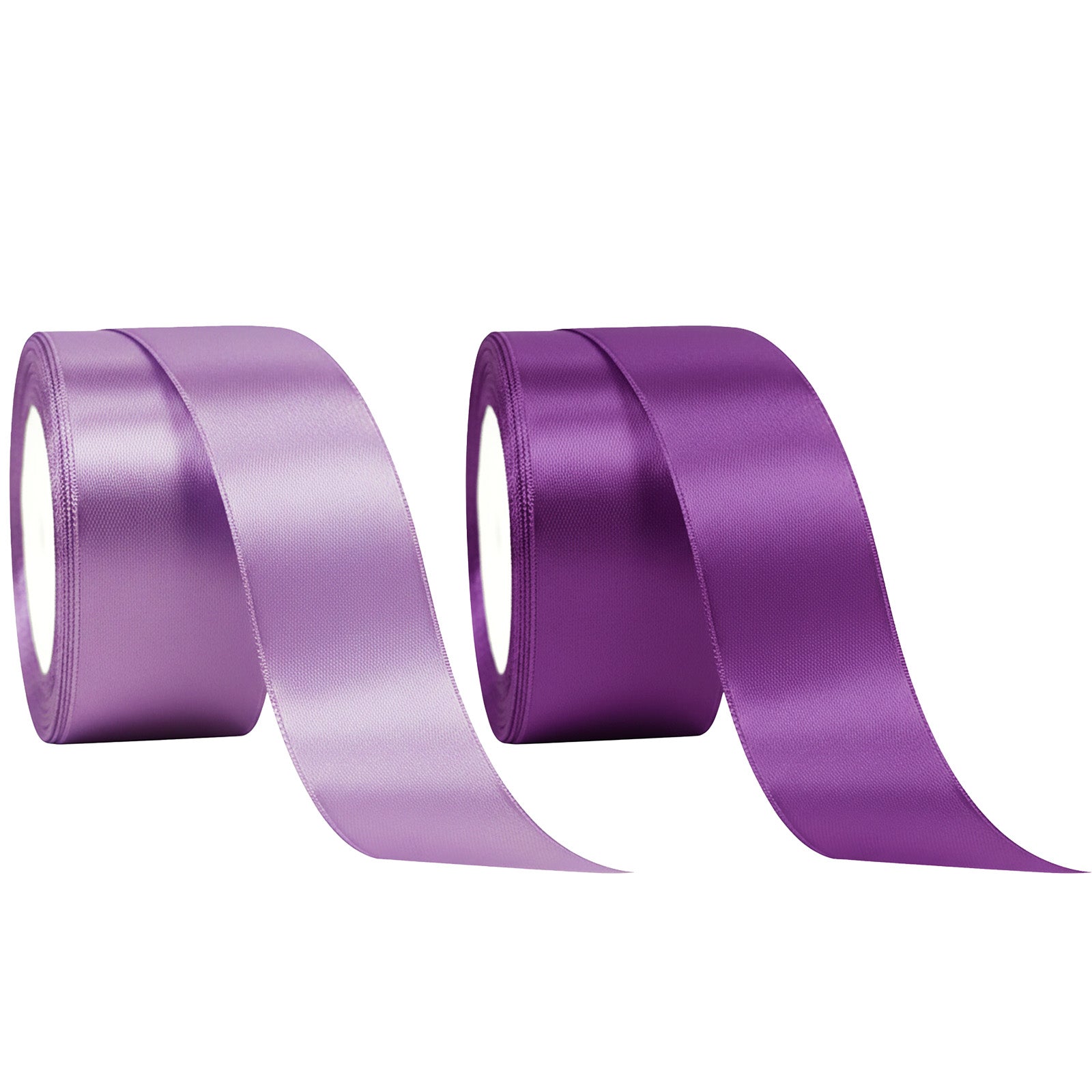 Wrapables Satin Ribbon for Gift Wrap, Weddings, Floral Bouquets, DIY Crafts, 1.5 Inch x 50 Yards (Set of 2), Purple / Lavender