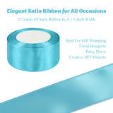 Wrapables Satin Ribbon for Gift Wrap, Weddings, Floral Bouquets, DIY Crafts, 1.5 Inch x 50 Yards (Set of 2), Sky Blue / Navy