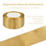 Wrapables Satin Ribbon for Gift Wrapping, Weddings, Floral Bouquets, DIY Crafts, 1.5 Inch x 50 Yards (Set of 2), Champagne / Pink