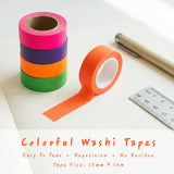Wrapables Colorful Washi Masking Tape, Solid Tangelo Orange