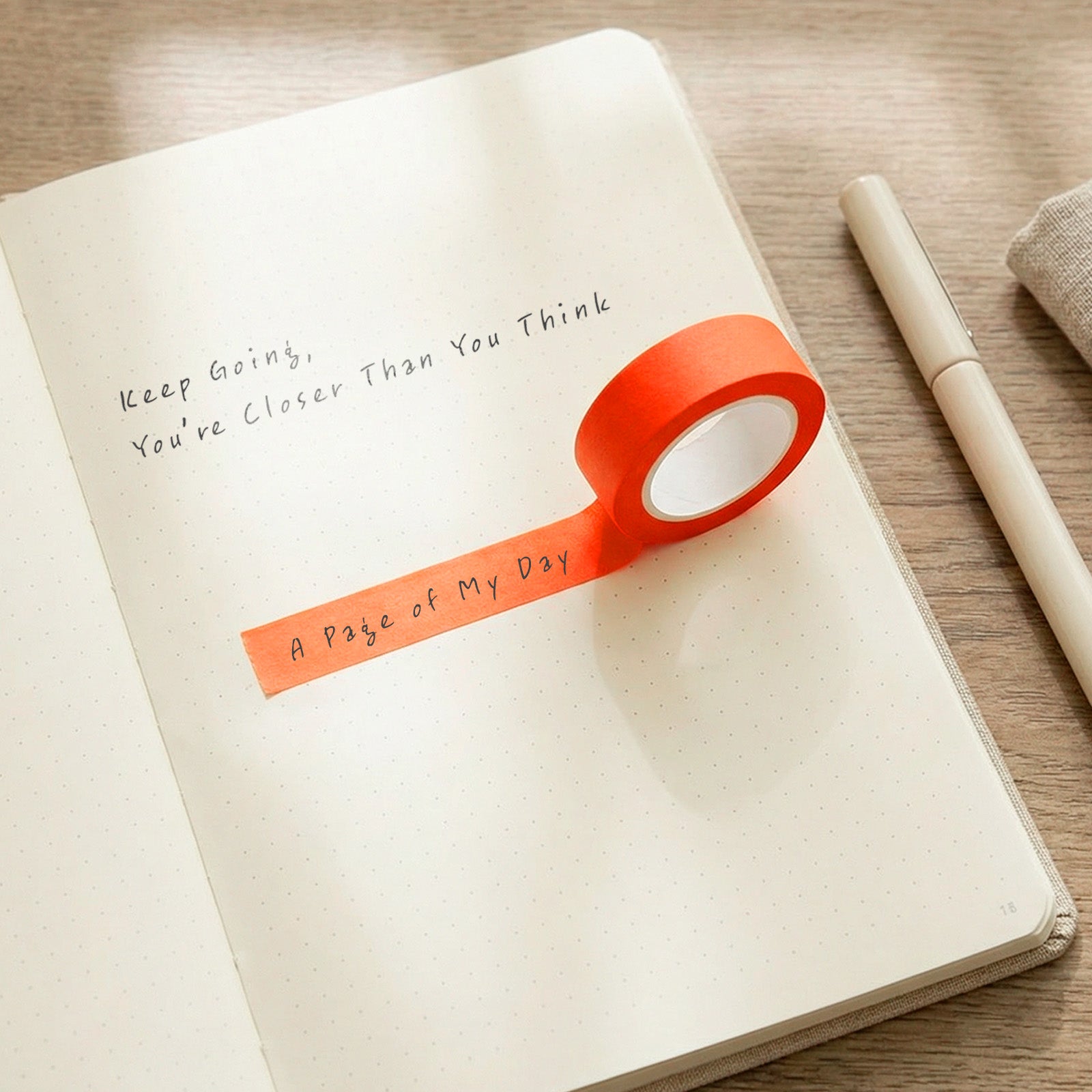 Wrapables Colorful Washi Masking Tape, Solid Tangelo Orange