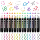 Wrapables Metallic Outline Markers, Shimmer Glitter Pens for Drawing, Art Supplies (24 Colors)