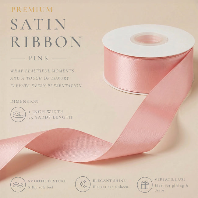 Wrapables Gift Wrapping, Wedding Decor, Floral Bouquets, DIY Crafts Satin Ribbon 1 Inch x 50 Yards (Set of 2), Pastel