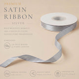 Wrapables Gift Wrapping, Wedding Decor, Floral Bouquets, DIY Crafts Satin Ribbon 3/8 Inch x 75 Yards (Set of 3), Grayscale