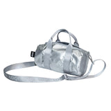 LOQI METALLIC Silver Small Weekender, Handbag, Crossbody Bag, Sling Bag
