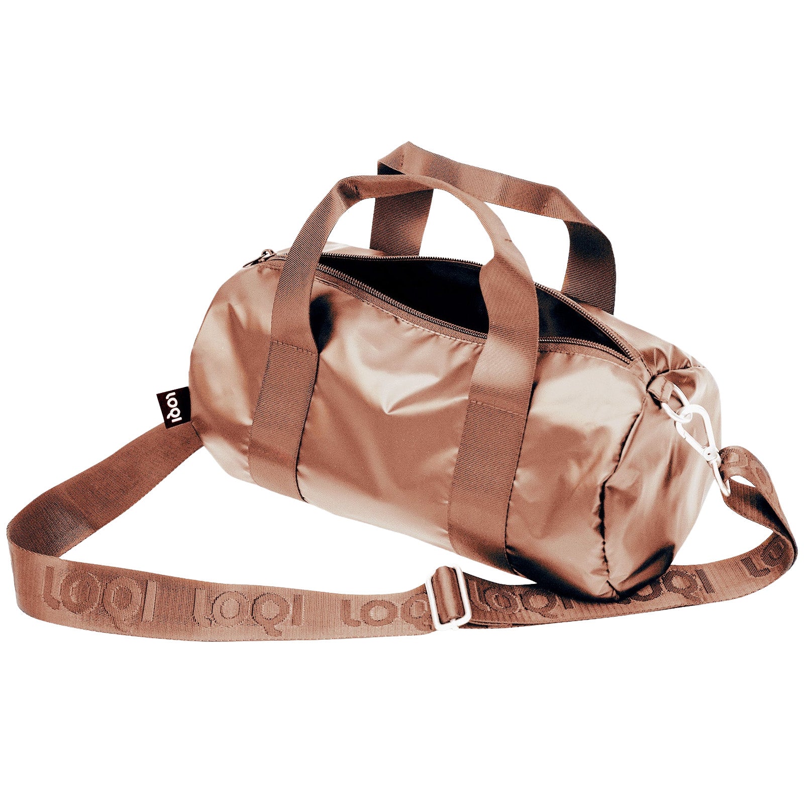 LOQI METALLIC Rose Gold Medium Weekender, Handbag, Crossbody Bag