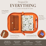 Wrapables A6 Shoulder Planner and Journal Bag, Refillable Undated Daily/Weekly Hardcover Premium Planner, Lined Journal Notebook, Orange Poppy