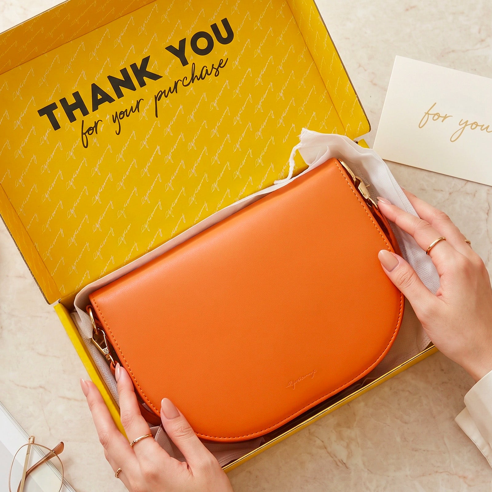 Wrapables A6 Shoulder Planner and Journal Bag, Refillable Undated Daily/Weekly Hardcover Premium Planner, Lined Journal Notebook, Orange Poppy