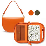 Wrapables A6 Shoulder Planner and Journal Bag, Refillable Undated Daily/Weekly Hardcover Premium Planner, Lined Journal Notebook, Orange Poppy