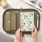 Wrapables A6 Shoulder Planner and Journal Bag, Refillable Undated Daily/Weekly Hardcover Premium Planner, Lined Journal Notebook, Sage Green