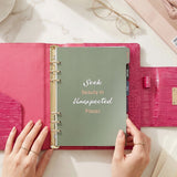 Wrapables A5 Croc-Embossed Planner and Journal Clutch, Refillable Undated Daily/Weekly Hardcover Premium Planner, Journal Notebook, Rose Pink