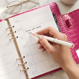 Wrapables A5 Croc-Embossed Planner and Journal Clutch, Refillable Undated Daily/Weekly Hardcover Premium Planner, Journal Notebook, Rose Pink