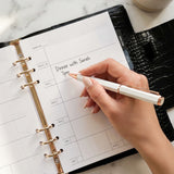 Wrapables Undated Daily/Weekly Planner, Journal Notebook, A5 Croc-Embossed Refillable Hardcover Premium Planner, Journal Clutch, Classic Noir