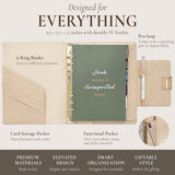 Wrapables Undated Daily/Weekly Planner, Journal Notebook, Refillable Hardcover Planner, A5 Cro-Embossed Planner and Journal Clutch, Pearl Allure