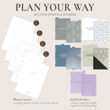 Wrapables Undated Daily/Weekly Planner, Journal Notebook, Refillable Hardcover Planner, A5 Lightning Planner and Journal Clutch, Pearl Allure
