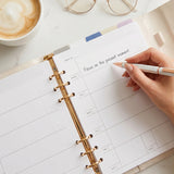 Wrapables Undated Daily/Weekly Planner, Journal Notebook, Refillable Hardcover Planner, A5 Lightning Planner and Journal Clutch, Pearl Allure