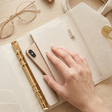 Wrapables Undated Daily/Weekly Planner, Journal Notebook, Refillable Hardcover Planner, A5 Lightning Planner and Journal Clutch, Pearl Allure