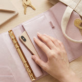 Wrapables Undated Daily/Weekly Planner, Journal Notebook, Refillable Hardcover Planner, A5 Lightning Planner and Journal Clutch, Rose Petal