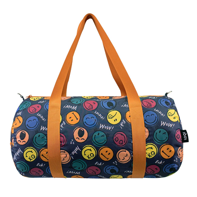 LOQI SMILEY Boys and Girls Recycled Weekender, Duffle Bag, Travel Carry-On Bag, Overnight Bag