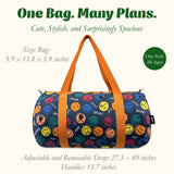 LOQI SMILEY Boys and Girls Recycled Weekender, Duffle Bag, Travel Carry-On Bag, Overnight Bag