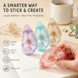 Wrapables Double-Sided Glue Tape Rollers, Glue Tape Runners for Scrapbooking Supplies, Journaling, Photos, Card-Making, Crafts, Office (Set of 4)