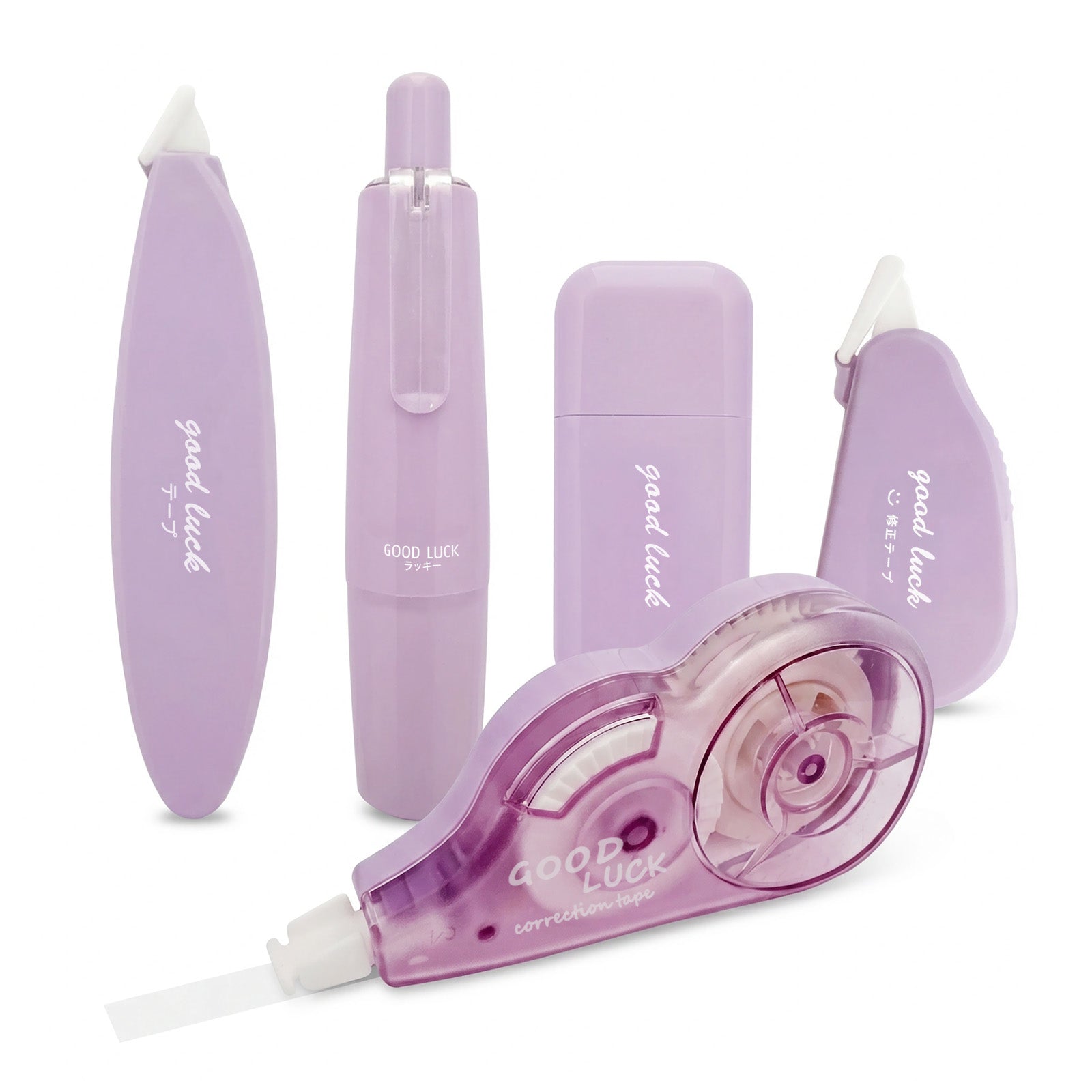 Wrapables Aesthetic White Correction Tape Set, Smooth Pull Out White Correction Tape for Office Supplies (Set of 5), Purple
