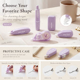 Wrapables Aesthetic White Correction Tape Set, Smooth Pull Out White Correction Tape for Office Supplies (Set of 5), Purple