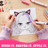 Wrapables Dress Up Sticker and Activity Book for Kids, Girls Sticker and Coloring Activity Book, Beauty Guru