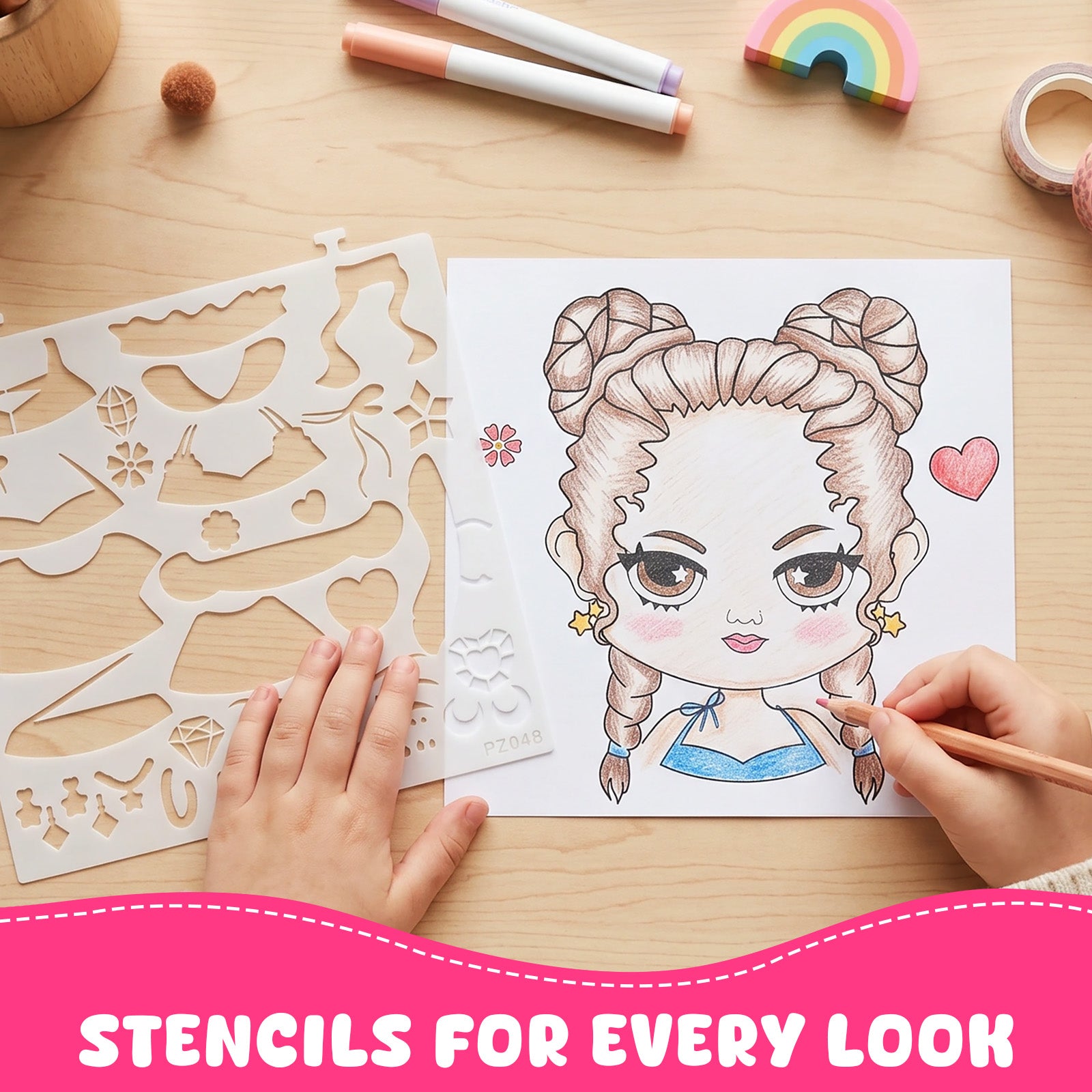 Wrapables Dress Up Sticker and Activity Book for Kids, Girls Sticker and Coloring Activity Book, Beauty Guru