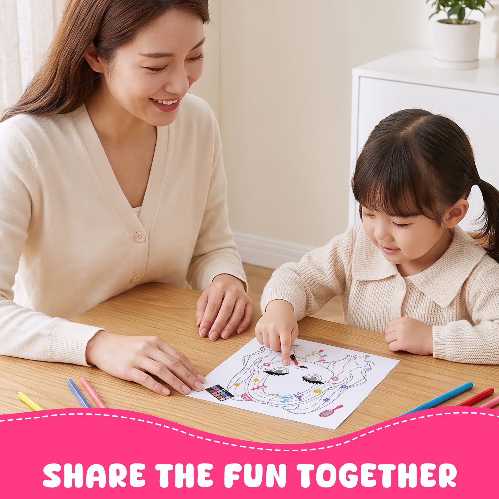 Wrapables Dress Up Sticker and Activity Book for Kids, Girls Sticker and Coloring Activity Book, Beauty Guru