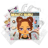 Wrapables Dress Up Sticker and Activity Book for Kids, Girls Sticker and Coloring Activity Book, Beauty Guru