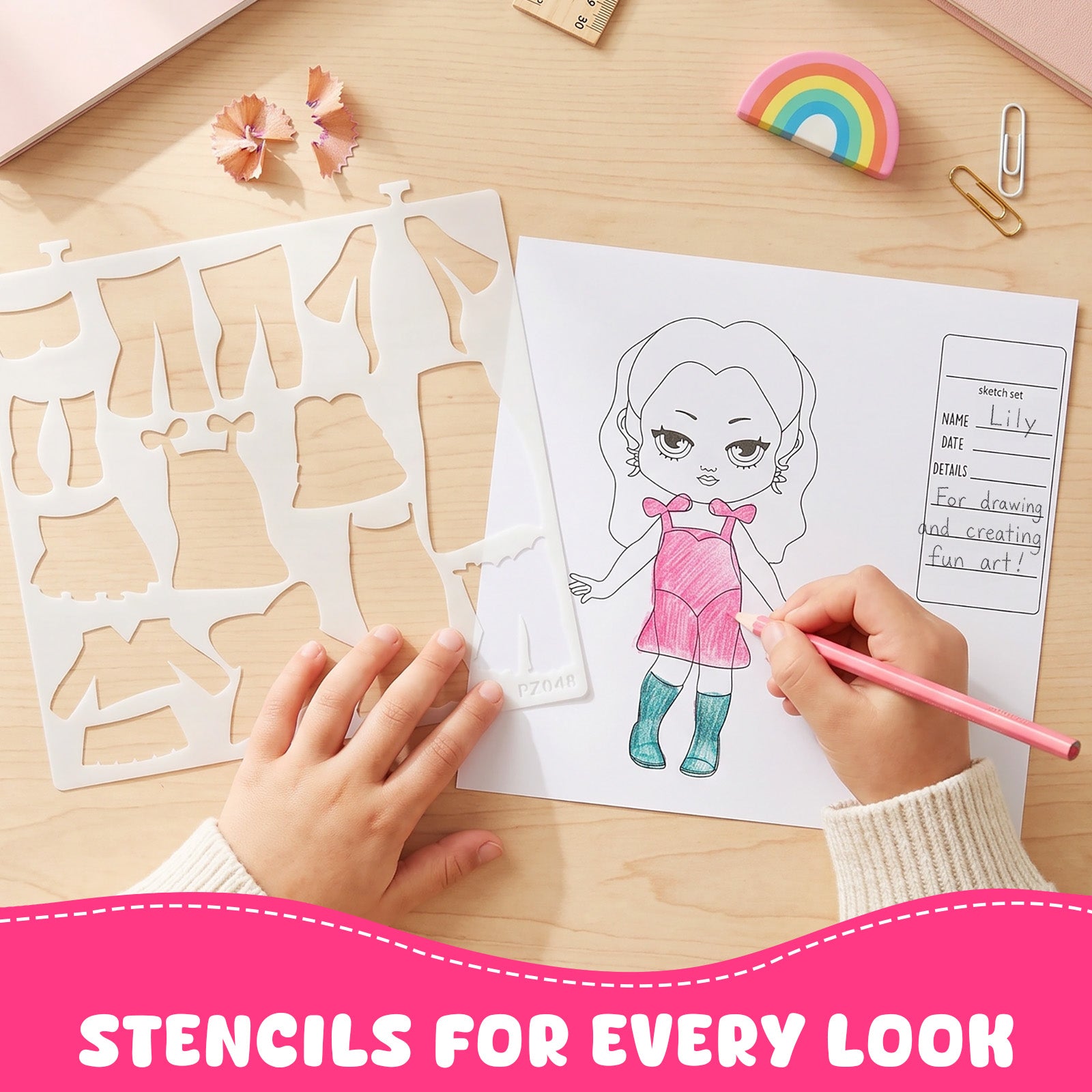 Wrapables Dress Up Sticker and Activity Book for Kids, Girls Sticker and Coloring Activity Book, Fashionista