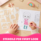 Wrapables Dress Up Sticker and Activity Book for Kids, Girls Sticker and Coloring Activity Book, Fashionista
