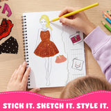 Wrapables Dress Up Sticker Book for Kids, Girls Sticker and Coloring Activity Book, Creativity Book, Fashion Diva