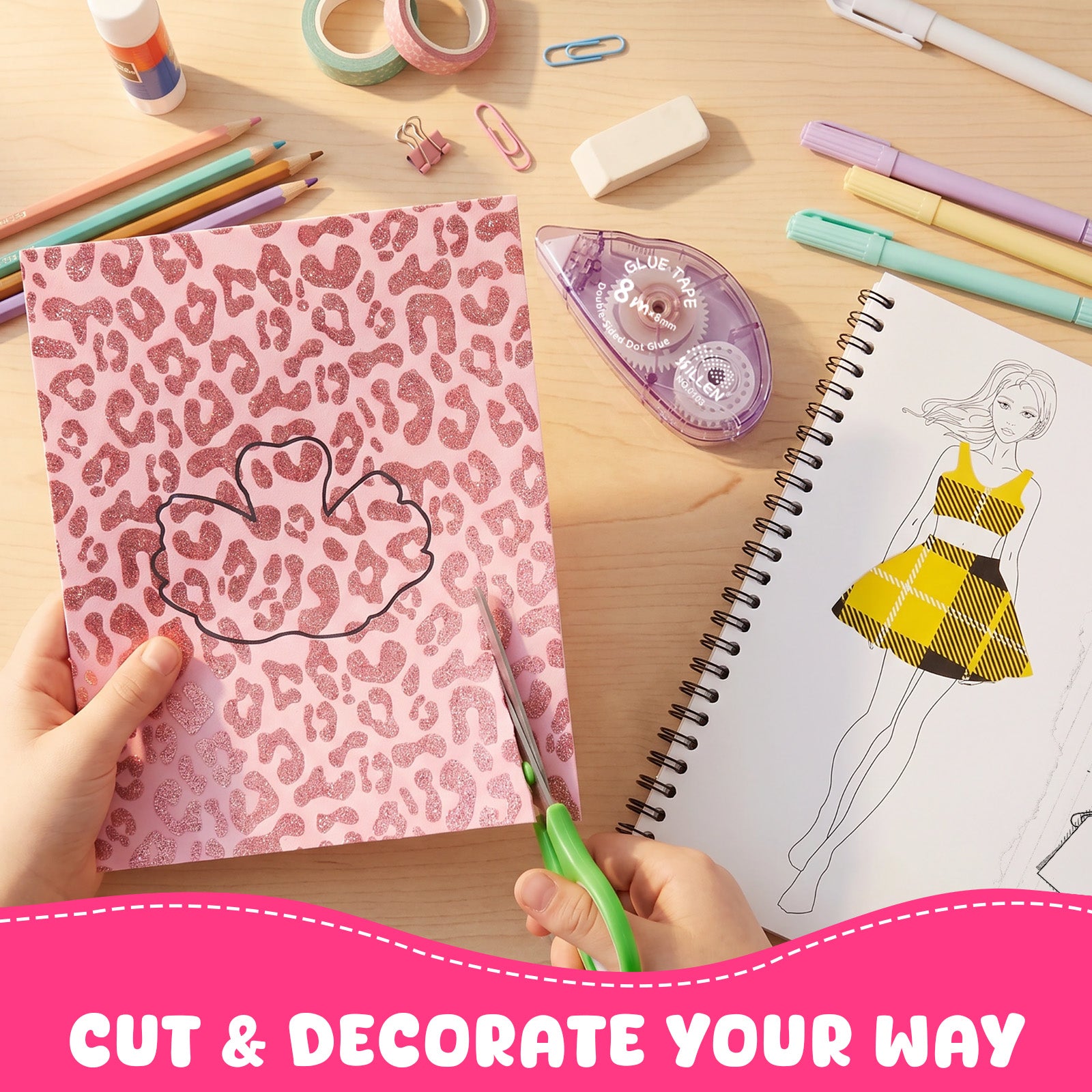 Wrapables Dress Up Sticker Book for Kids, Girls Sticker and Coloring Activity Book, Creativity Book, Fashion Diva