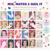 Wrapables Nail Art Dress Up Sticker Book for Kids, Girls Sticker and Coloring Activity Book