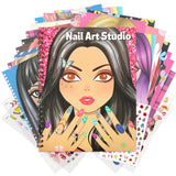 Wrapables Nail Art Dress Up Sticker Book for Kids, Girls Sticker and Coloring Activity Book