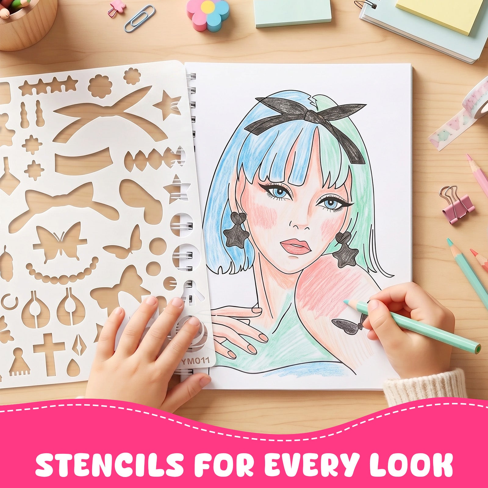 Wrapables Dress Up Sticker Book for Kids, Girls Sticker and Coloring Activity Book, Creativity Book, Fashion Stylist