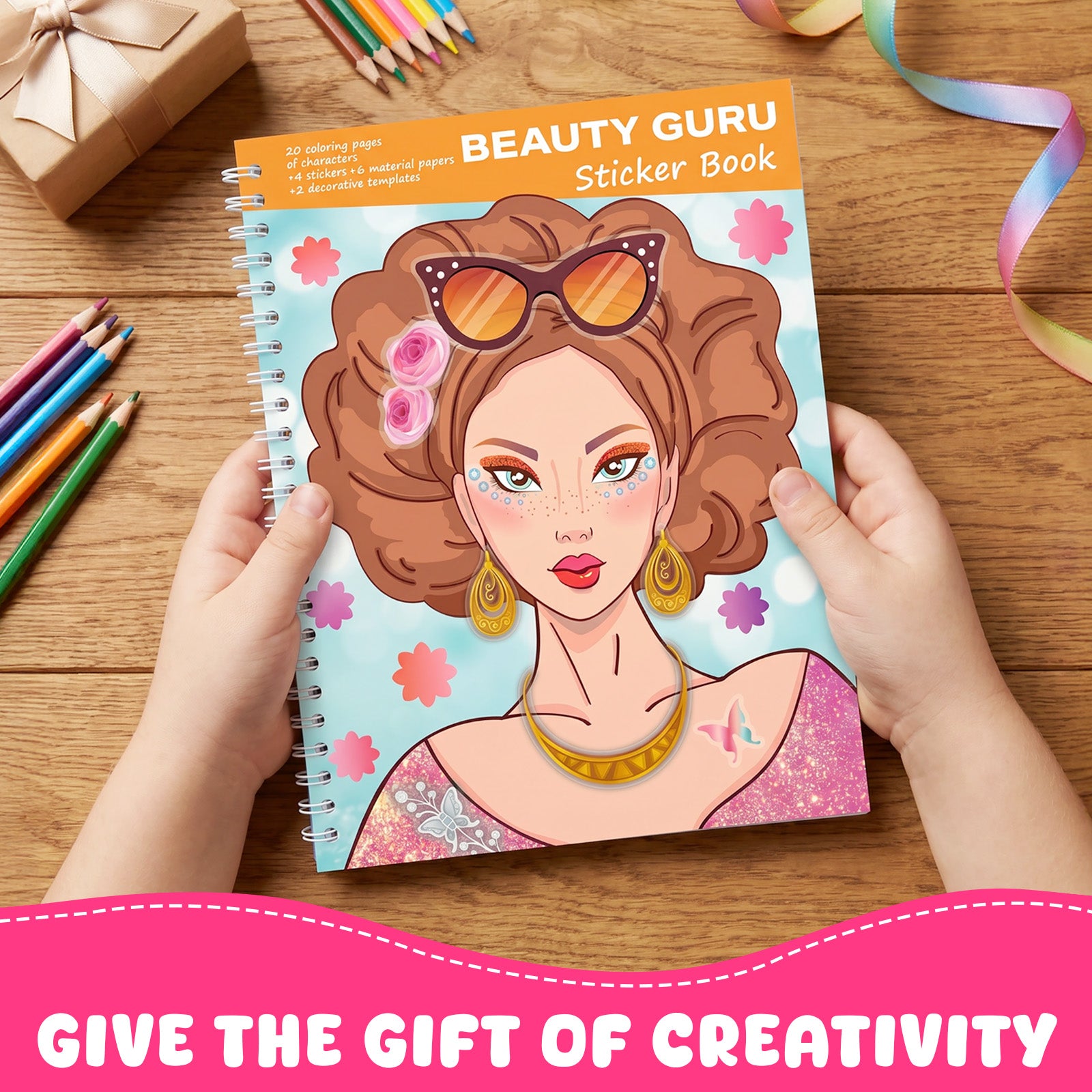 Wrapables Dress Up Sticker Book for Kids, Girls Sticker and Coloring Activity Book, Creativity Book, Fashion Stylist